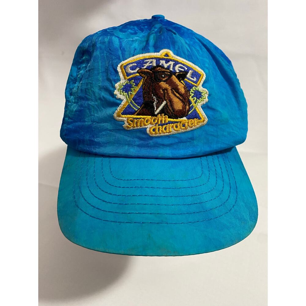 VTG 80s Joe Camel Smooth Character Camel Cigarettes Blue Tie Dye Nylon Hat Cap
